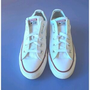 Converse All Star Shoes Womens 6 Mens 4 White Low Top Canvas Unisex Sneakers GUC